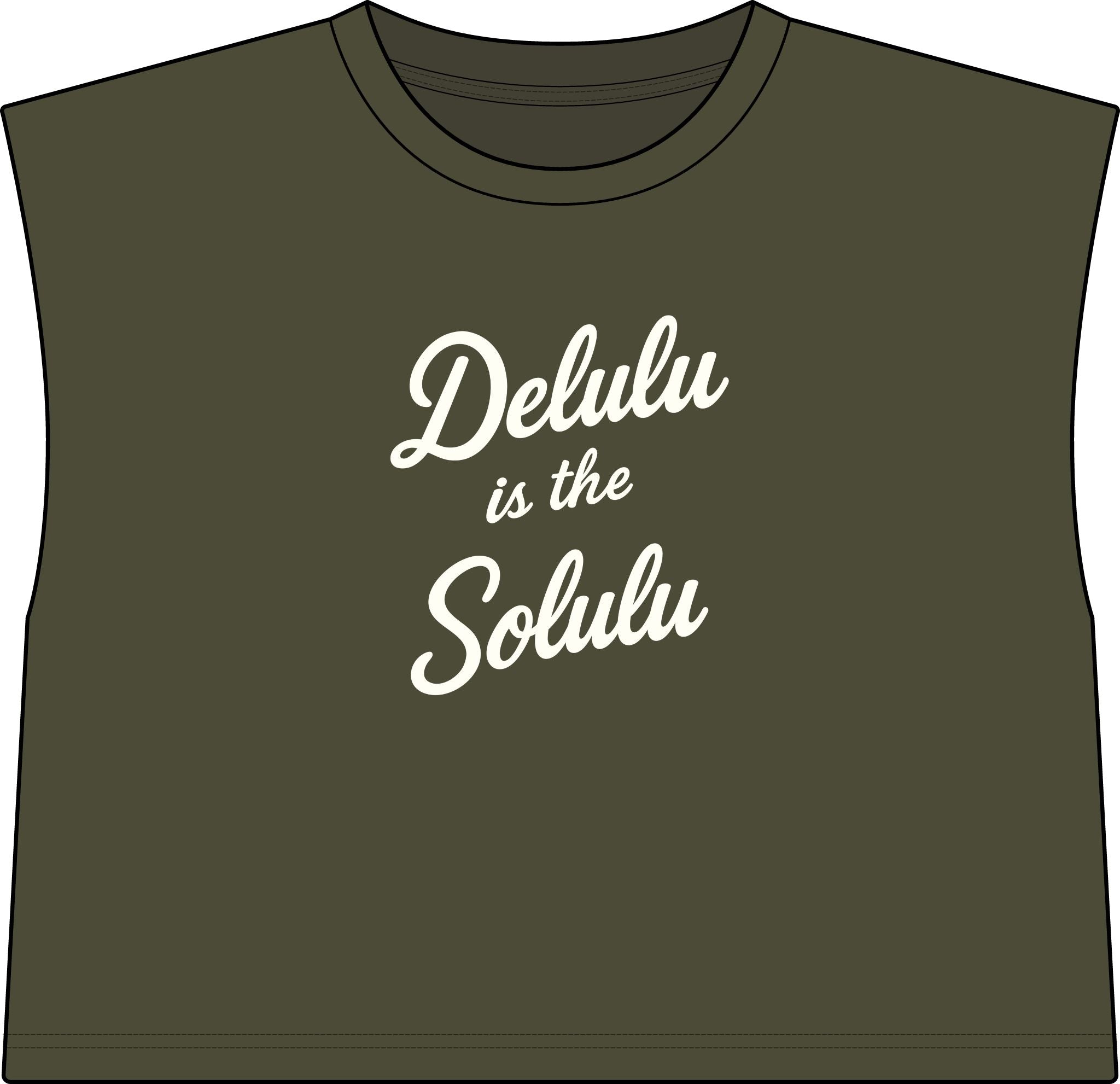 Delulu is the Solulu Cropped Muscle Tee