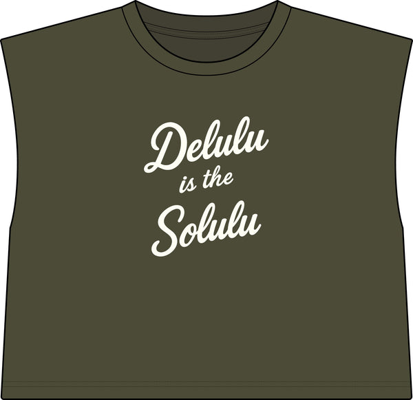 Delulu is the Solulu Cropped Muscle Tee