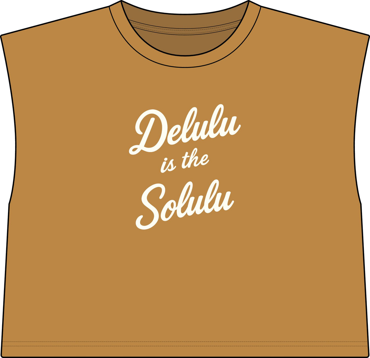Delulu is the Solulu Cropped Muscle Tee